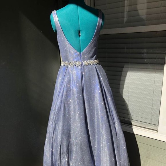 Aspeed Design- Sleeveless Pleated Glitter A-Line